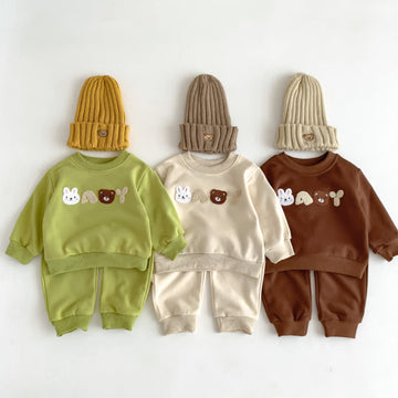 AY Baby Bunny Bear Casual Shirt and Loose Pants Set