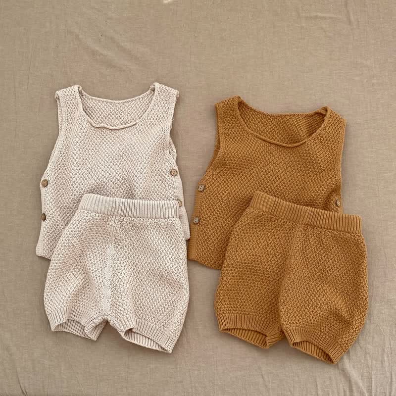 Baby Knitted Sleeveless 2 Pieces Set
