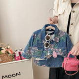 Toddler Girl Denim Flower Leaves 2 Pieces Set
