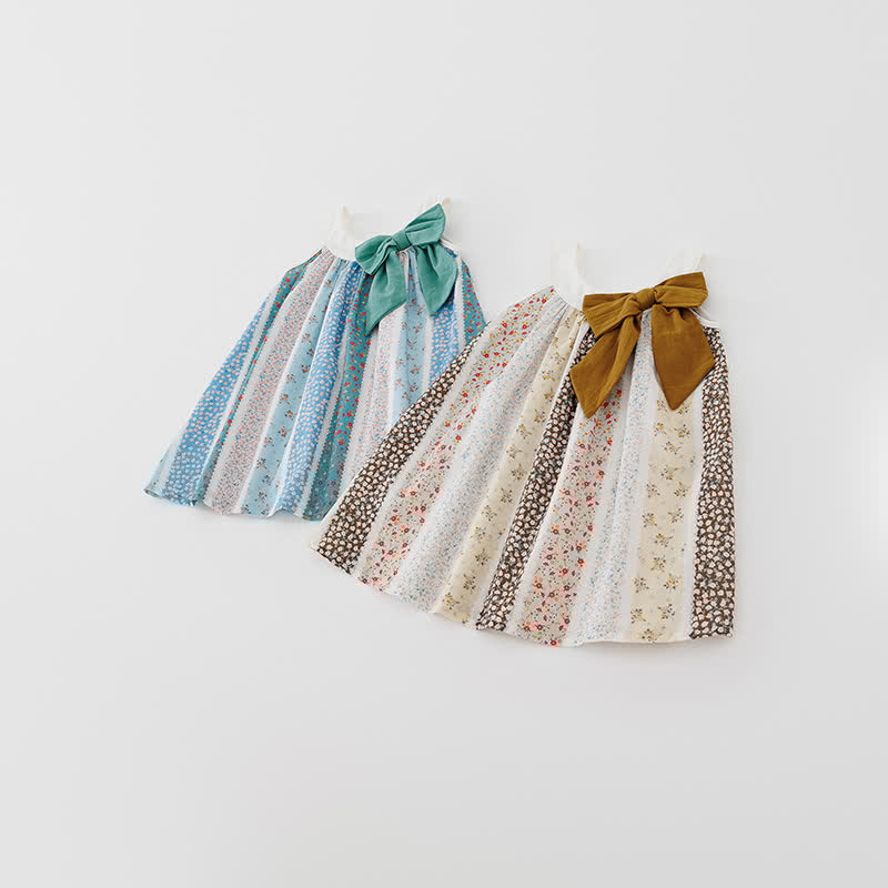 Toddler Girl Floral Bowknot Sling Dress