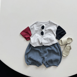 Toddler Boy Contrast Sleeve Loose Tee