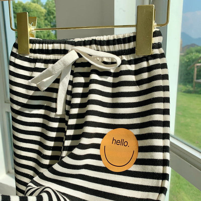HELLO Toddler Striped Smile Jogger Pants