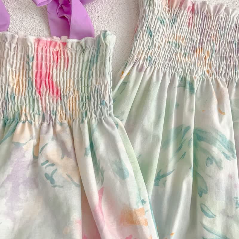 Baby Flowers Camisole Bodysuit with Sister Dress