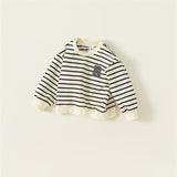 B Toddler Striped Fake Pocket Black Sweatshirt