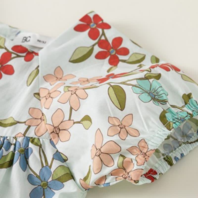 Toddler Girl Puff Sleeve Flower Dress