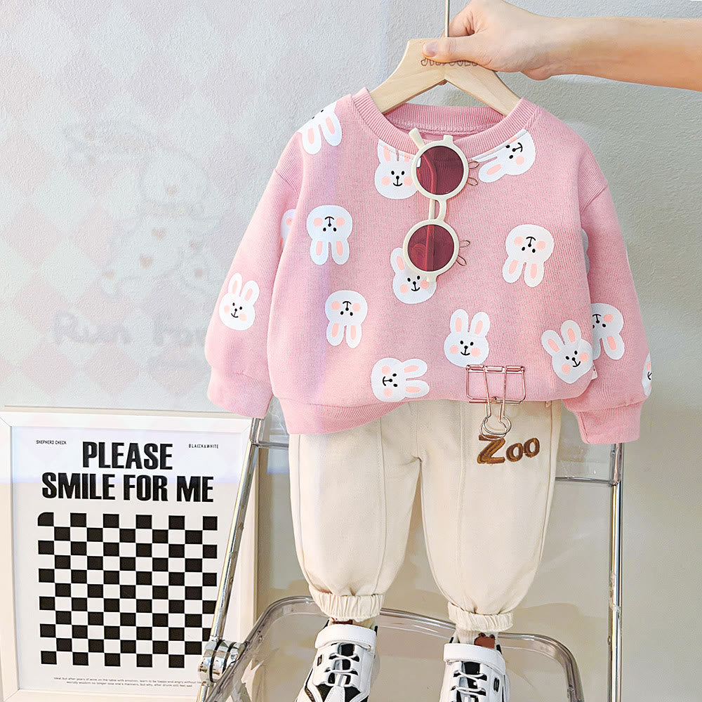 ZOO Toddler Cartoon Animal Slogan 2 Pieces Set