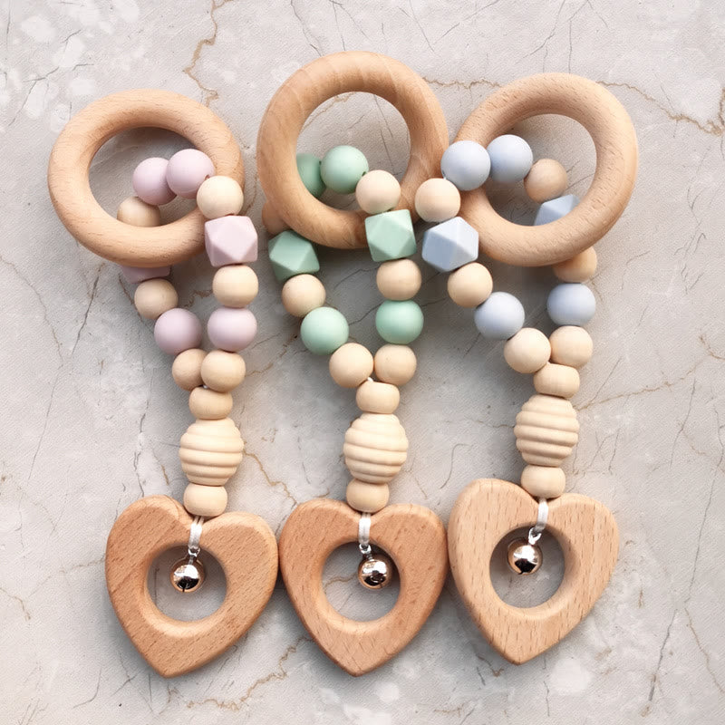 Wood Heart Teether Gym Toy