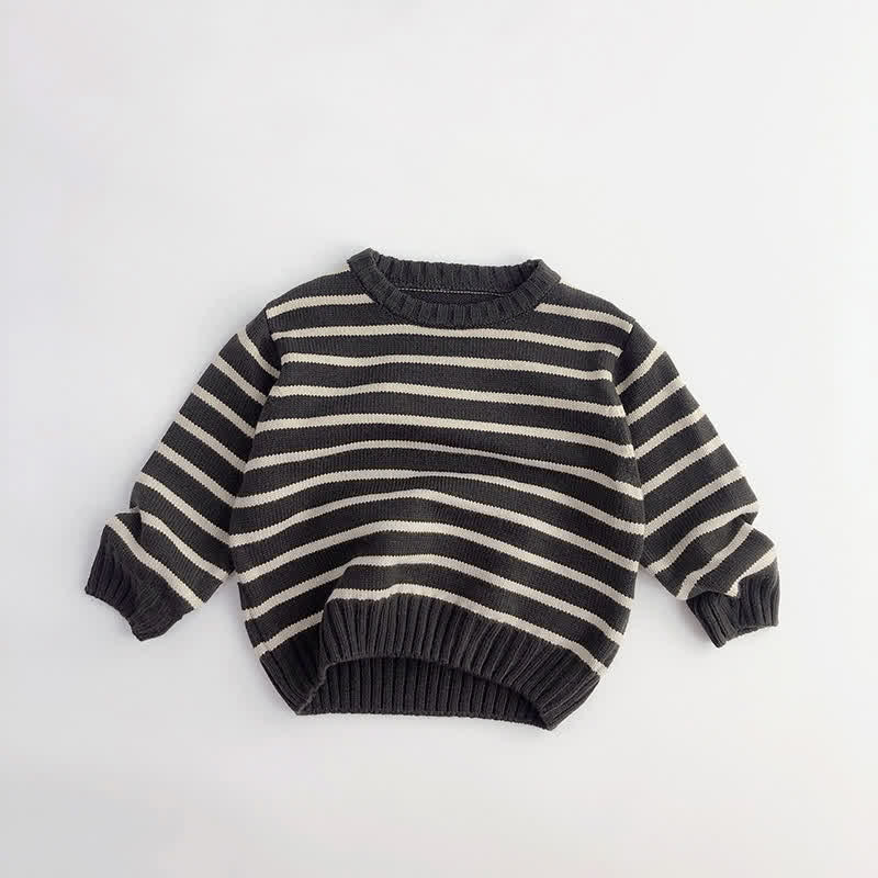 Toddler Boy Retro Striped Warm Sweater