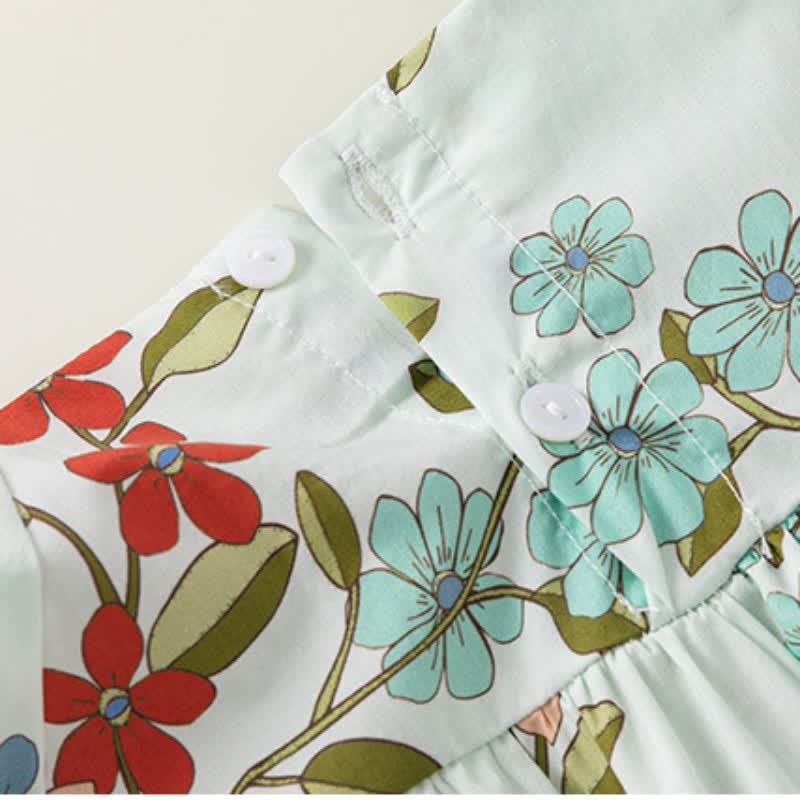 Toddler Girl Puff Sleeve Flower Dress
