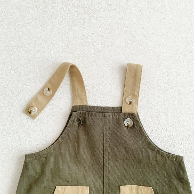 Baby Color Block Casual Overalls