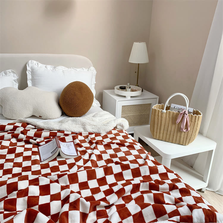 Multi-colored Plaid Fleece Blanket