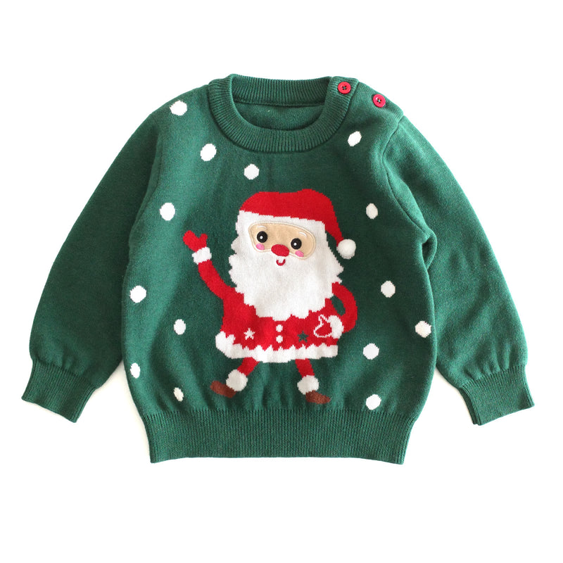 Toddler Santa Claus Elk Bear Christmas Knitted Sweater