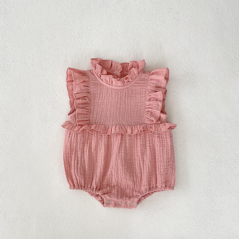 Baby Flounce Trim Sleeveless Bodysuit