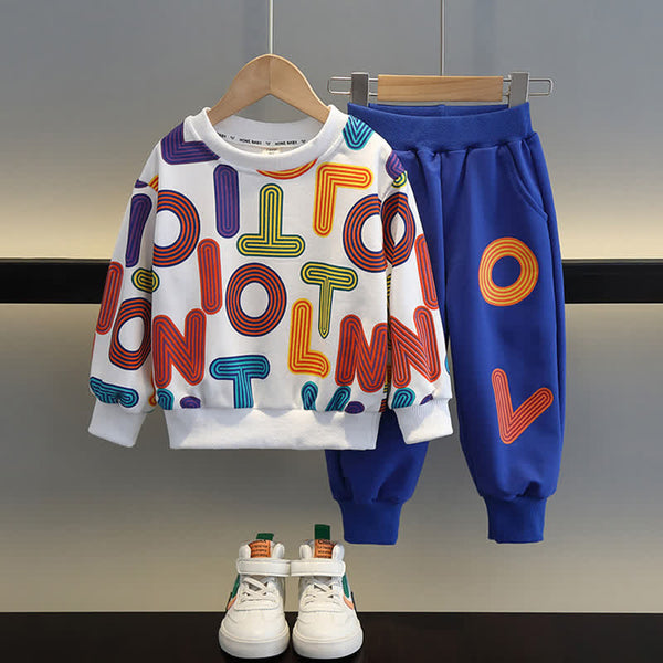 Toddler Boy Letters Sweatshirt and Pants Set