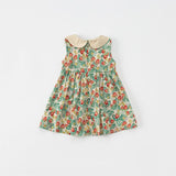 Toddler Girl Strawberry Lapel Collar Sleeveless Dress