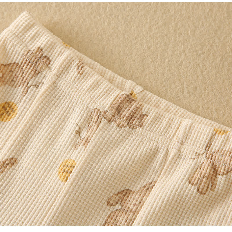 Toddler Girl Bear Lace Trim Shirt and Pants Set