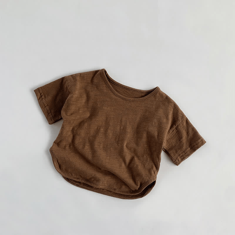 Toddler Boy Retro Solid Color T-Shirt