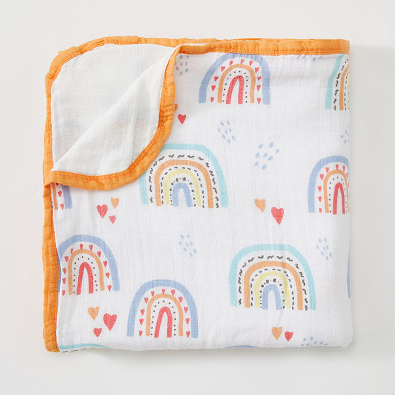 Rainbow Bamboo Muslin Baby Blanket