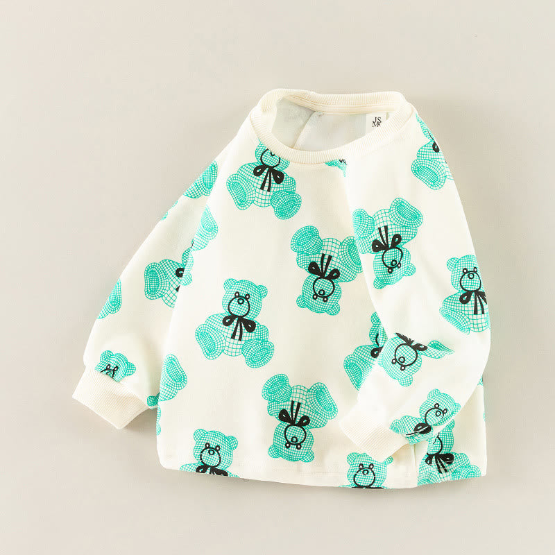 Toddler Bow Teddy Bear Casual Sweatshirt