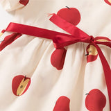 Toddler Girl Apple Puff Sleeve Dress