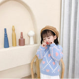 Toddler Girl Thermal Fuzzy Heart Diamond Sweater