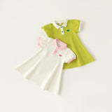 Toddler Girl Embroidered Heart Polo Dress