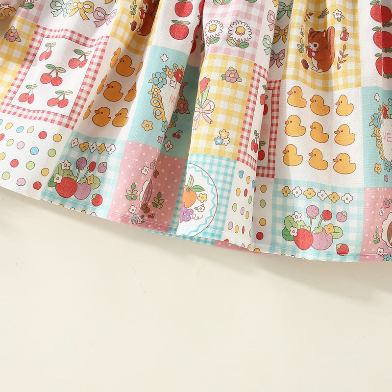 Baby Toddler Girl Animal Food Bow Flower Dress