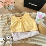 Toddler Girl Plaid Splicing Sleeveless Dress