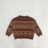 Toddler Design Jacquard Retro Style Knitted Sweater