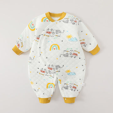 Baby Cloud Sun Rainbow Cow Romper