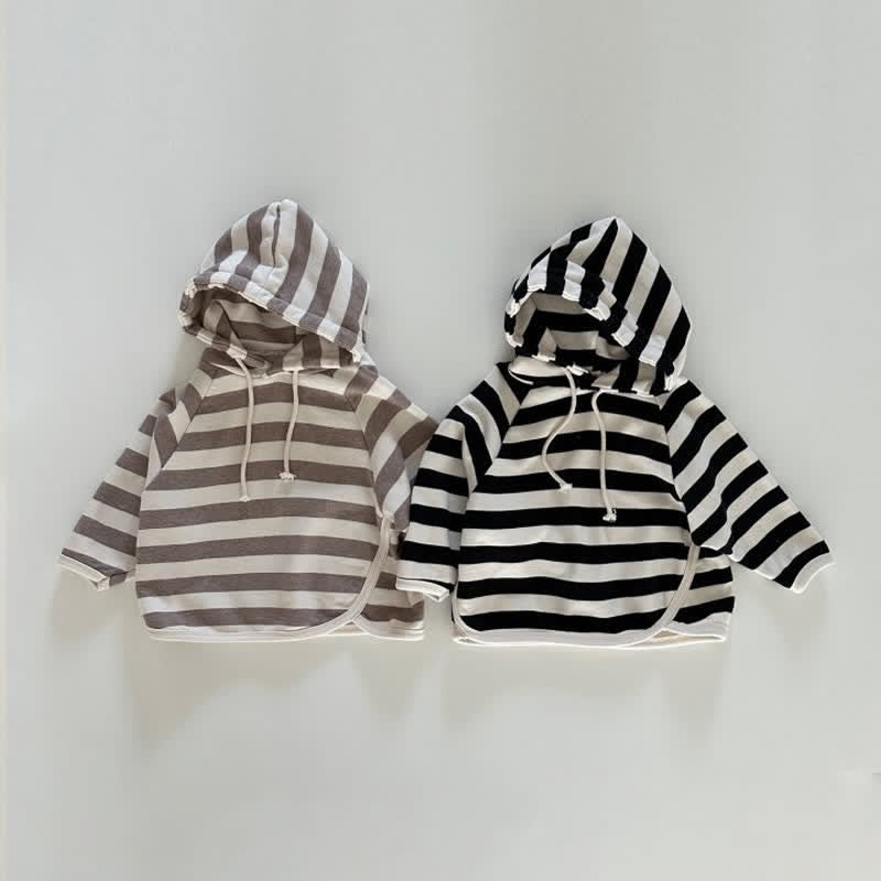 Toddler Striped Casual Hooded Shirt