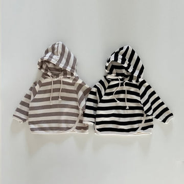 Toddler Striped Casual Hooded Shirt