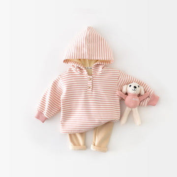 Baby Girl Pink Striped Lovely Hoodie