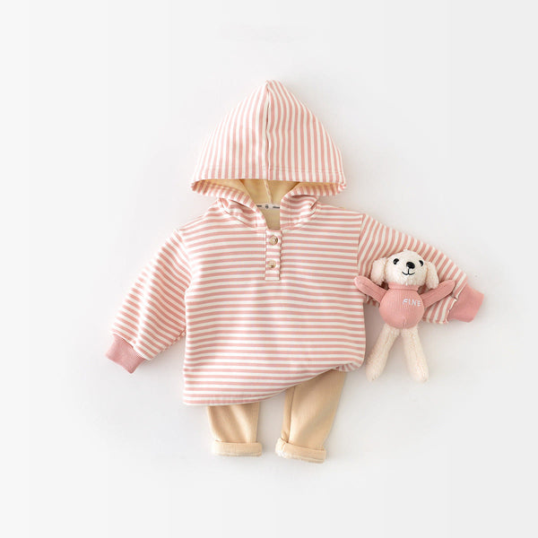 Baby Girl Pink Striped Lovely Hoodie
