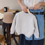 Toddler Colour Mixture Knitted Plaid Cardigan