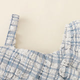 Toddler Girl Plaid Camisole and Bowknot Shorts Set