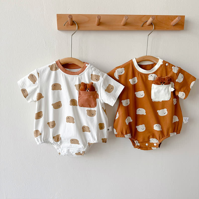 Baby Lovely Bear Casual Bodysuit with Doll