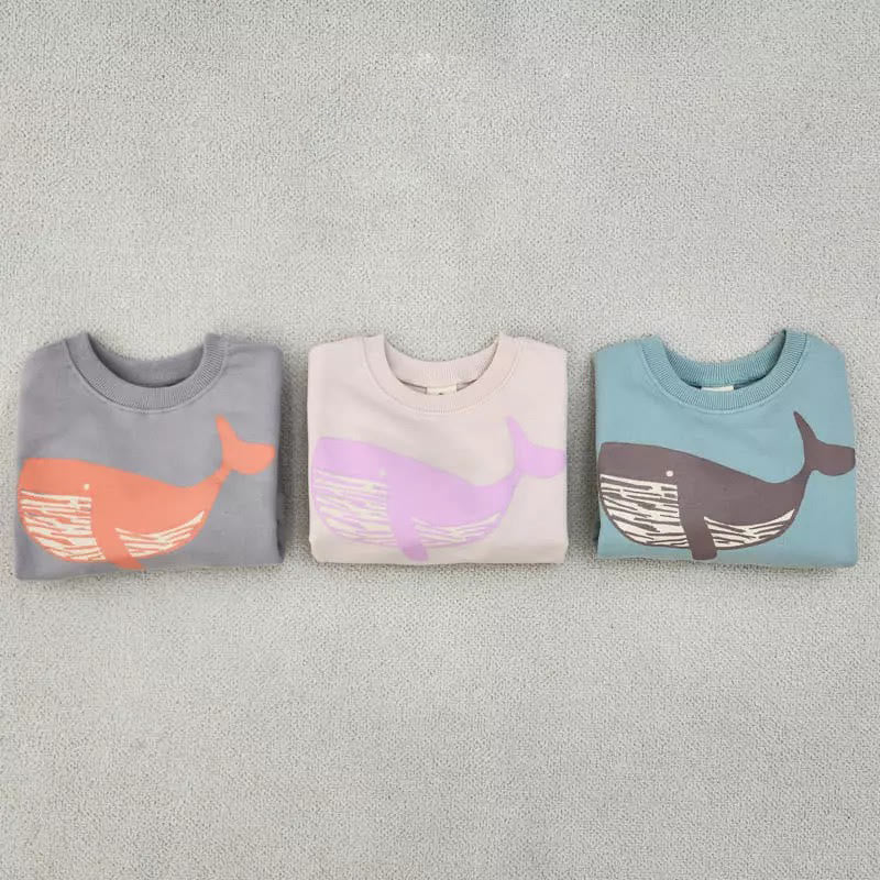 Toddler Whale Printed Sweatshirt