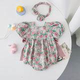 Baby Toddler Sister Match Flower Bodysuit Dress