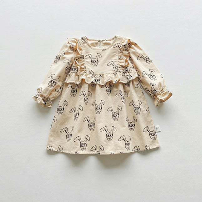 Toddler Girl Stringy Selvedge Animal Dress