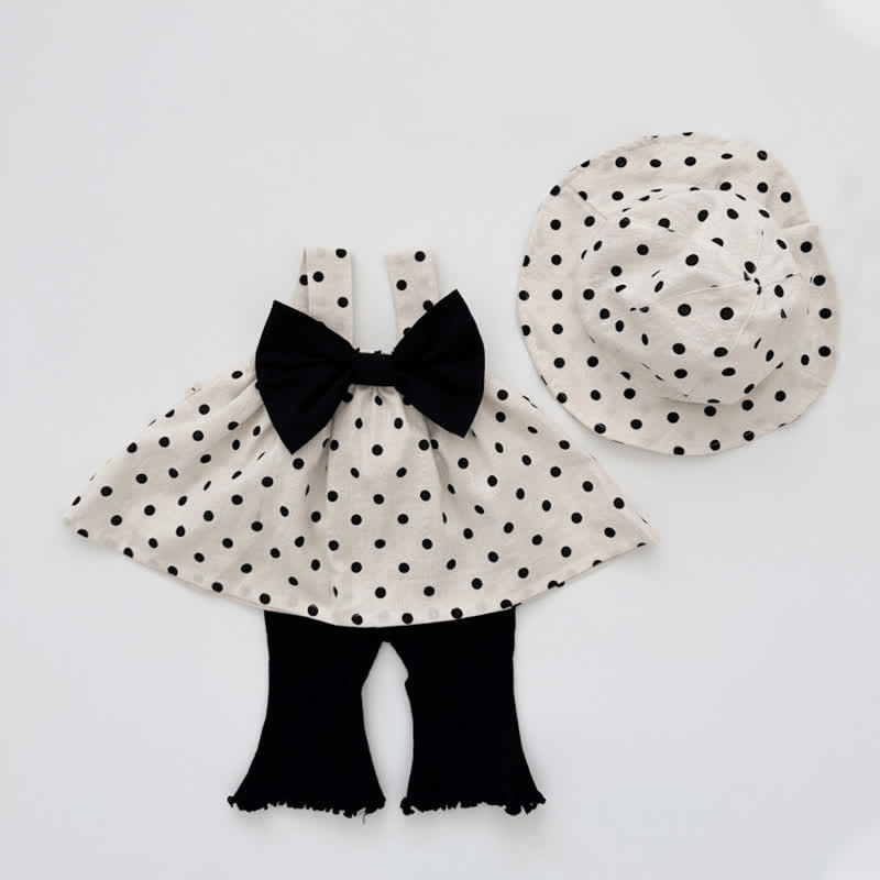 Baby Dot Bowknot Camisole and Shorts Set