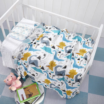 Dinosaur Baby Bamboo Wrap Blanket