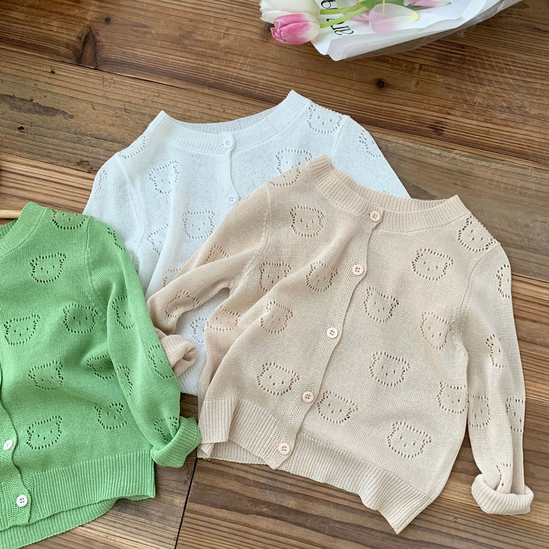 Toddler Bear Knitted Button Cardigan