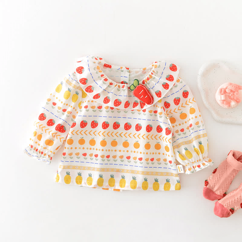 Baby Fruit Flounce Collar T-shirt