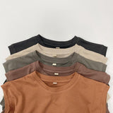 Toddler Boy Solid Color Crew Neck Pocket Tank Top