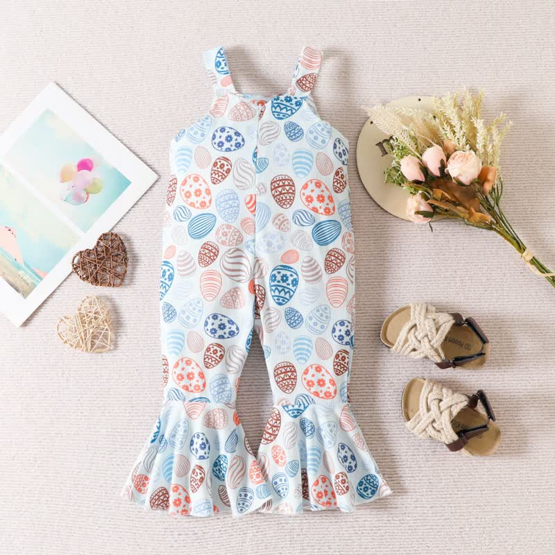 Toddler Girls Easter Flared Jumpsuit