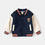 Toddler Boy Number Bear Zipper Baseball Coat