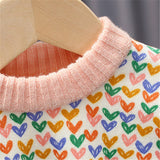 Toddler Girl Multicolor Heart Knitted Sweater