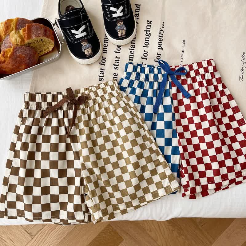 Toddler Color Block Checkerboard Shorts