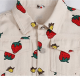 Toddler Girl Strawberry Polo Denim Jacket